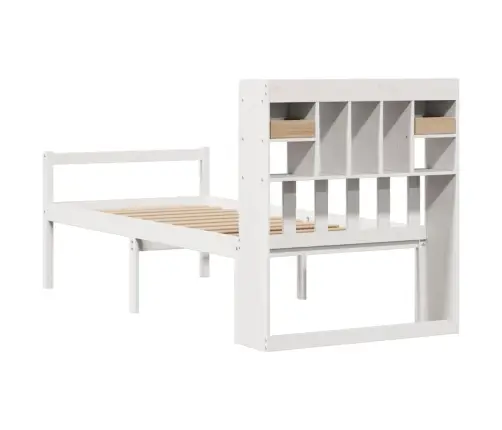 Gulta Ar Grāmatu Plauktu, Bez Matrača, 75X190 Cm, Priedes Koks Vidaxl