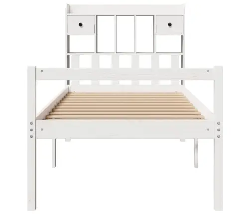 Lova Su Knygų Spinta Be Čiužinio, Balta, 90X190cm Pušis