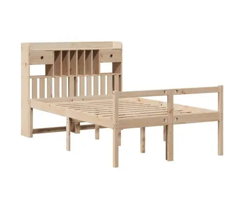 Lova Su Knygų Spinta Be Čiužinio, 135X190cm Pušies Masyvas