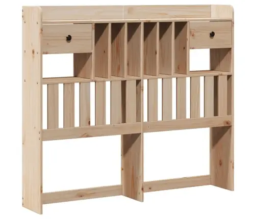 Lova Su Knygų Spinta Be Čiužinio, 135X190cm Pušies Masyvas