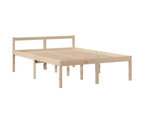 Gulta Ar Grāmatu Plauktu, Bez Matrača, 140X190 Cm, Priedes Koks Vidaxl