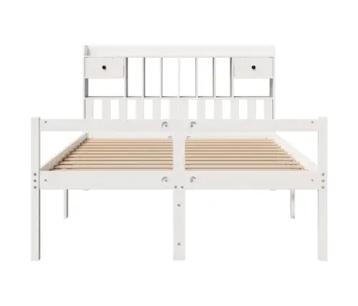 Gulta Ar Grāmatu Plauktu, Bez Matrača, 140X190 Cm, Priedes Koks Vidaxl