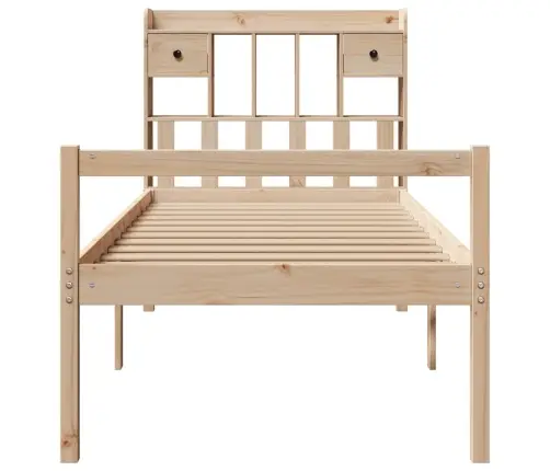 Lova Su Knygų Spinta Be Čiužinio, 90X200cm Pušies Masyvas