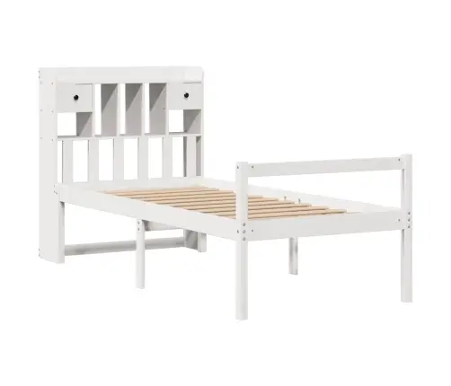 Gulta Ar Grāmatu Plauktu, Bez Matrača, 90X200 Cm, Priedes Koks Vidaxl