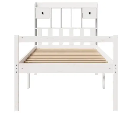 Gulta Ar Grāmatu Plauktu, Bez Matrača, 90X200 Cm, Priedes Koks Vidaxl