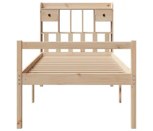 Gulta Ar Grāmatu Plauktu, Bez Matrača, 100X200 Cm, Priedes Koks Vidaxl