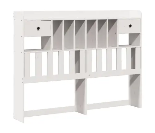 Lova Su Knygų Spinta Be Čiužinio, Balta, 140X200cm Pušis