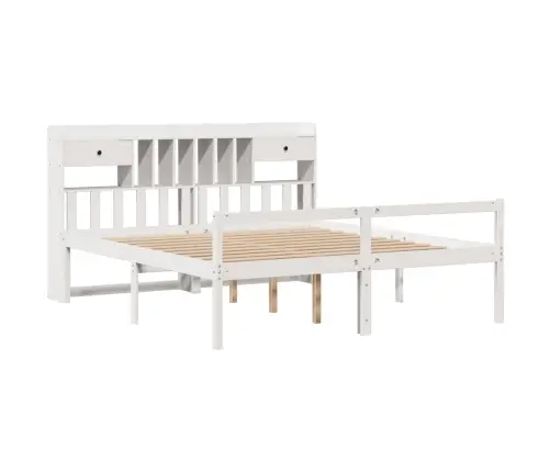 Gulta Ar Grāmatu Plauktu, Bez Matrača, 180X200 Cm, Priedes Koks Vidaxl