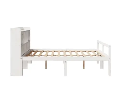 Gulta Ar Grāmatu Plauktu, Bez Matrača, 180X200 Cm, Priedes Koks Vidaxl