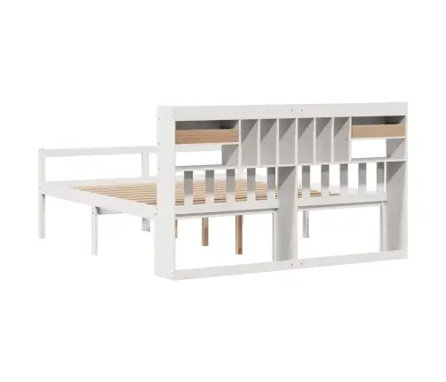 Gulta Ar Grāmatu Plauktu, Bez Matrača, 180X200 Cm, Priedes Koks Vidaxl