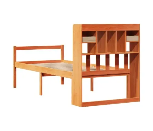 Gulta Ar Grāmatu Plauktu, Bez Matrača, 75X190 Cm, Priede Vidaxl