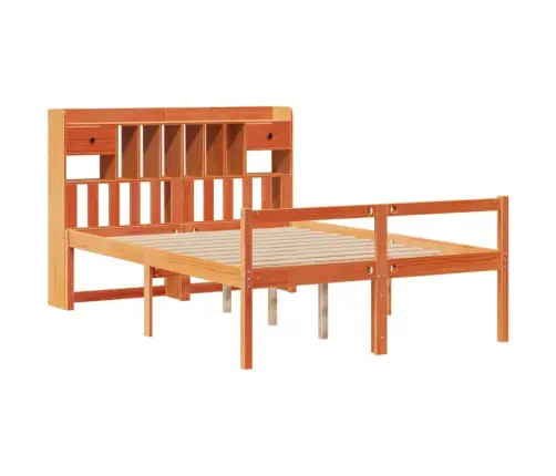 Gulta Ar Grāmatu Plauktu, Bez Matrača, 160X200 Cm, Priedes Koks Vidaxl