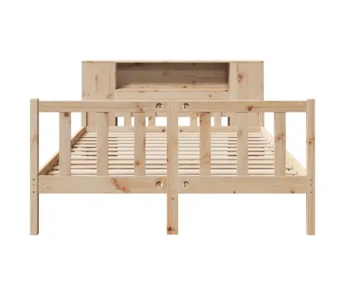 Gulta Ar Grāmatu Plauktu, Bez Matrača, 120X190 Cm, Priedes Koks Vidaxl