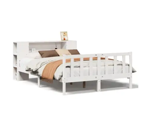 Lova Su Knygų Spinta Be Čiužinio, Balta, 150X200cm Pušis