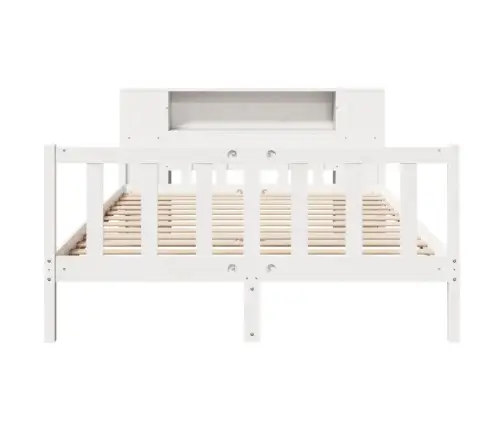 Lova Su Knygų Spinta Be Čiužinio, Balta, 150X200cm Pušis