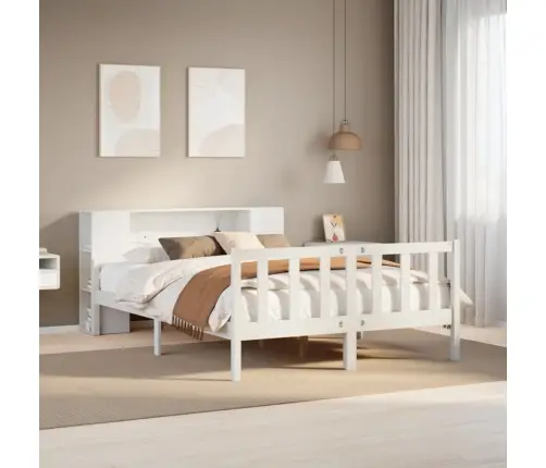 Lova Su Knygų Spinta Be Čiužinio, Balta, 150X200cm Pušis