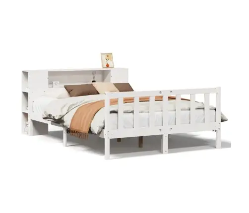 Gulta Ar Grāmatu Plauktu, Bez Matrača, 160X200 Cm, Priedes Koks Vidaxl