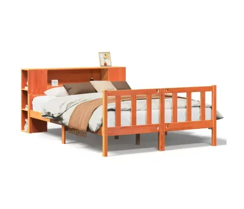 Lova Su Knygų Spinta Be Čiužinio, Rudas, 160X200cm Pušis