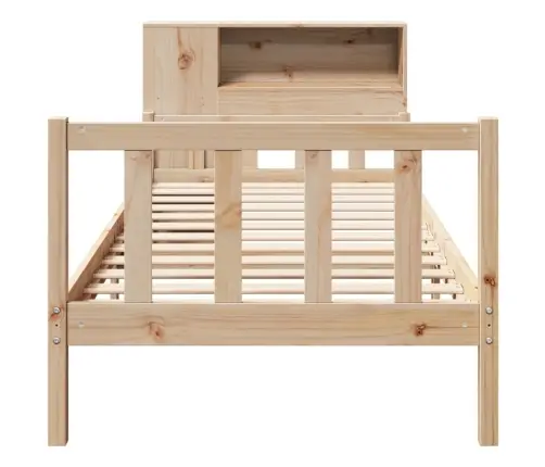 Gulta Ar Grāmatu Plauktu, Bez Matrača, 100X200 Cm, Priedes Koks Vidaxl