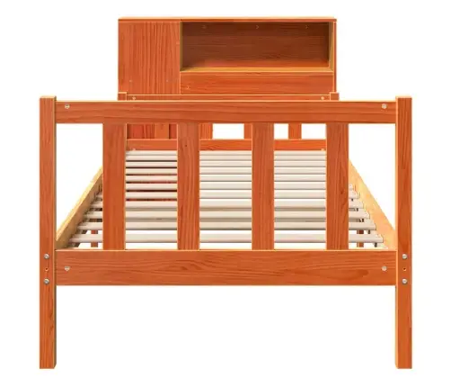 Lova Be Čiužinio/Su Knygų Lentyna, Ruda, 75X190cm Pušis