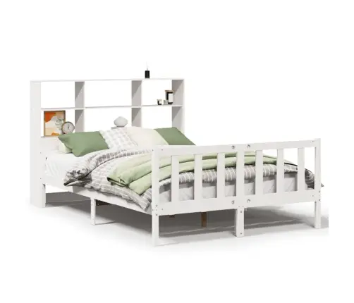 Gulta Ar Grāmatu Plauktu, Bez Matrača, 160X200 Cm, Priedes Koks Vidaxl