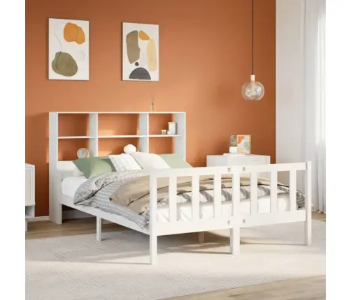 Gulta Ar Grāmatu Plauktu, Bez Matrača, 160X200 Cm, Priedes Koks Vidaxl