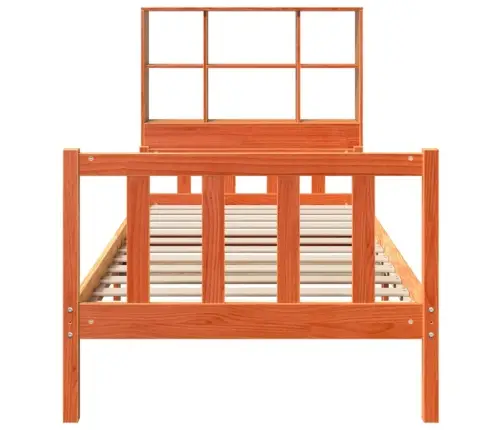 Gulta Ar Grāmatu Plauktu, Bez Matrača, 75X190 Cm, Masīvkoks Vidaxl