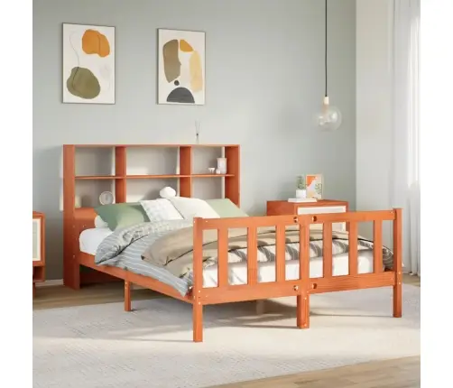 Lova Su Knygų Spinta Be Čiužinio, Rudas, 150X200cm Pušis