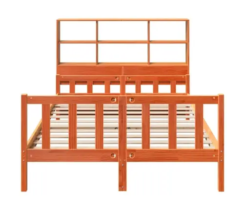 Gulta Ar Grāmatu Plauktu, Bez Matrača, 160X200 Cm, Masīvkoks Vidaxl