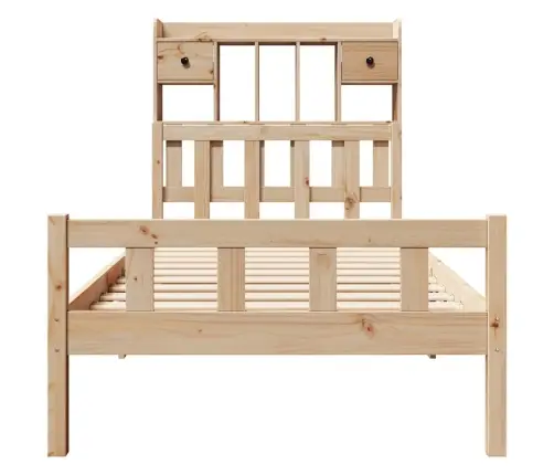 Lova Su Knygų Spinta Be Čiužinio, 90X190cm Pušies Masyvas