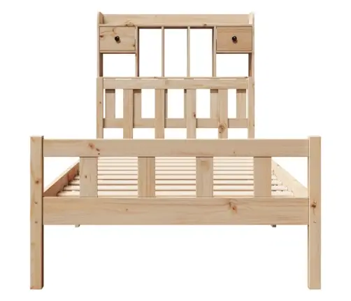 Gulta Ar Grāmatu Plauktu, Bez Matrača, 100X200 Cm, Priedes Koks Vidaxl