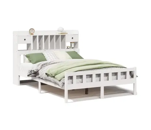 Gulta Ar Grāmatu Plauktu, Bez Matrača, 150X200 Cm, Priedes Koks Vidaxl