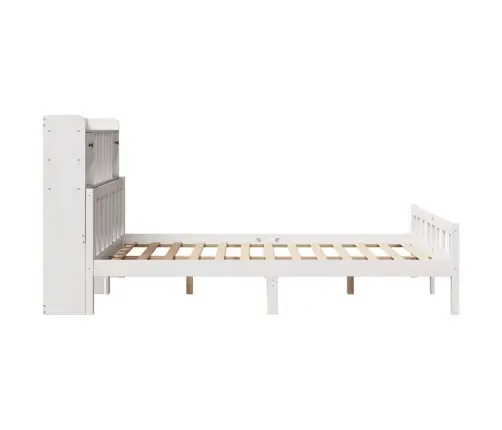 Gulta Ar Grāmatu Plauktu, Bez Matrača, 150X200 Cm, Priedes Koks Vidaxl