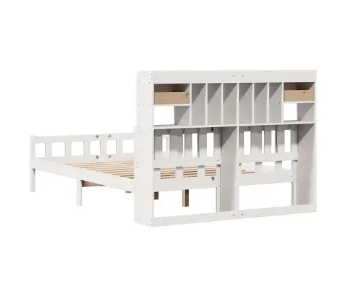 Gulta Ar Grāmatu Plauktu, Bez Matrača, 150X200 Cm, Priedes Koks Vidaxl