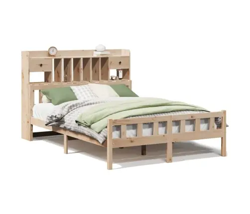 Lova Su Knygų Spinta Be Čiužinio, 160X200cm Pušies Masyvas