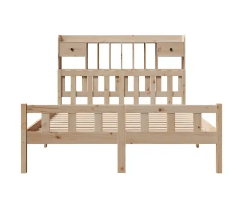 Lova Su Knygų Spinta Be Čiužinio, 160X200cm Pušies Masyvas