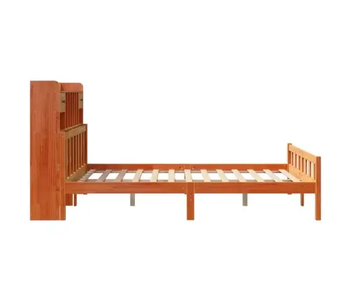 Gulta Ar Grāmatu Plauktu, Bez Matrača, 160X200 Cm, Priedes Koks Vidaxl