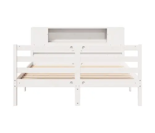 Riiuliga Voodiraam Ilma Madratsita, Valge, 135X190cm Männipuit