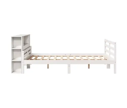 Riiuliga Voodiraam Ilma Madratsita, Valge, 135X190cm Männipuit