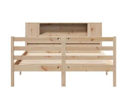 Gulta Ar Grāmatu Plauktu, Bez Matrača, 150X200 Cm, Priedes Koks Vidaxl