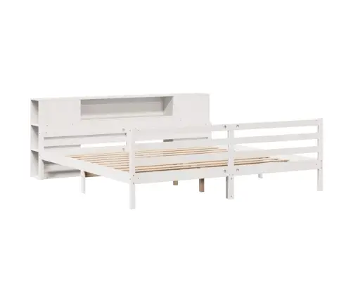 Gulta Ar Grāmatu Plauktu, Bez Matrača, 200X200 Cm, Priedes Koks Vidaxl