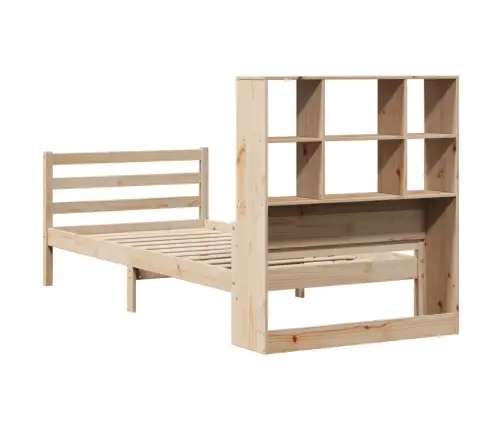 Gulta Ar Grāmatu Plauktu, Bez Matrača, 90X200 Cm, Priedes Koks Vidaxl