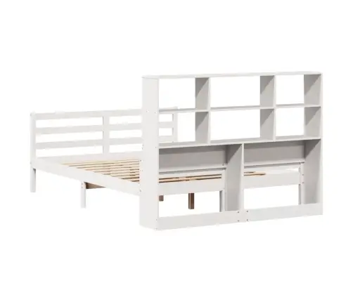 Gulta Ar Grāmatu Plauktu, Bez Matrača, 140X200 Cm, Priedes Koks Vidaxl