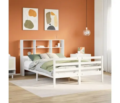 Gulta Ar Grāmatu Plauktu, Bez Matrača, 140X200 Cm, Priedes Koks Vidaxl