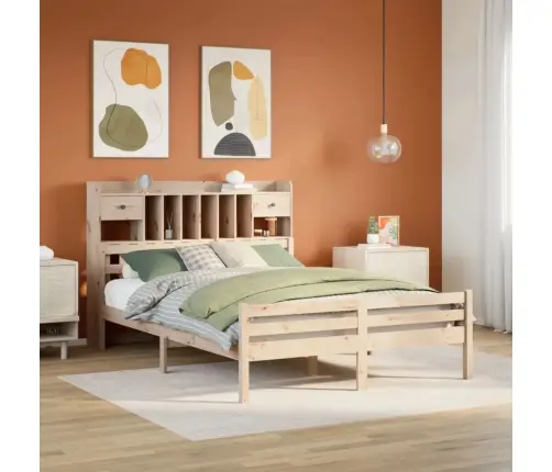 Riiuliga Voodiraam Ilma Madratsita, 140X190 cm Männipuit