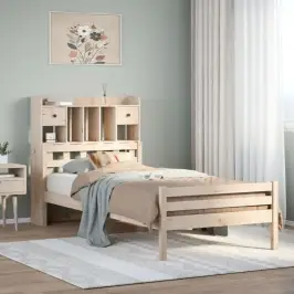 Riiuliga Voodiraam Ilma Madratsita, 90X200 cm Männipuit