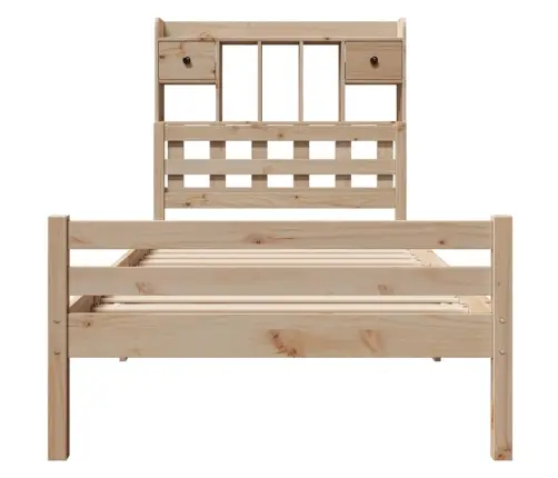 Lova Su Knygų Spinta Be Čiužinio, 100X200cm Pušies Masyvas