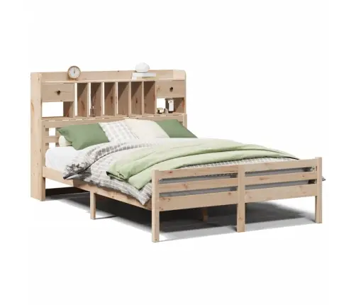 Lova Su Knygų Spinta Be Čiužinio, 140X200cm Pušies Masyvas