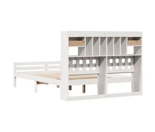 Gulta Ar Grāmatu Plauktu, Bez Matrača, 150X200 Cm, Priedes Koks Vidaxl