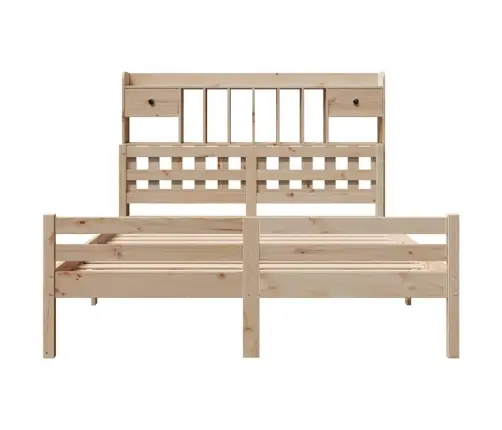 Gulta Ar Grāmatu Plauktu, Bez Matrača, 160X200 Cm, Priedes Koks Vidaxl